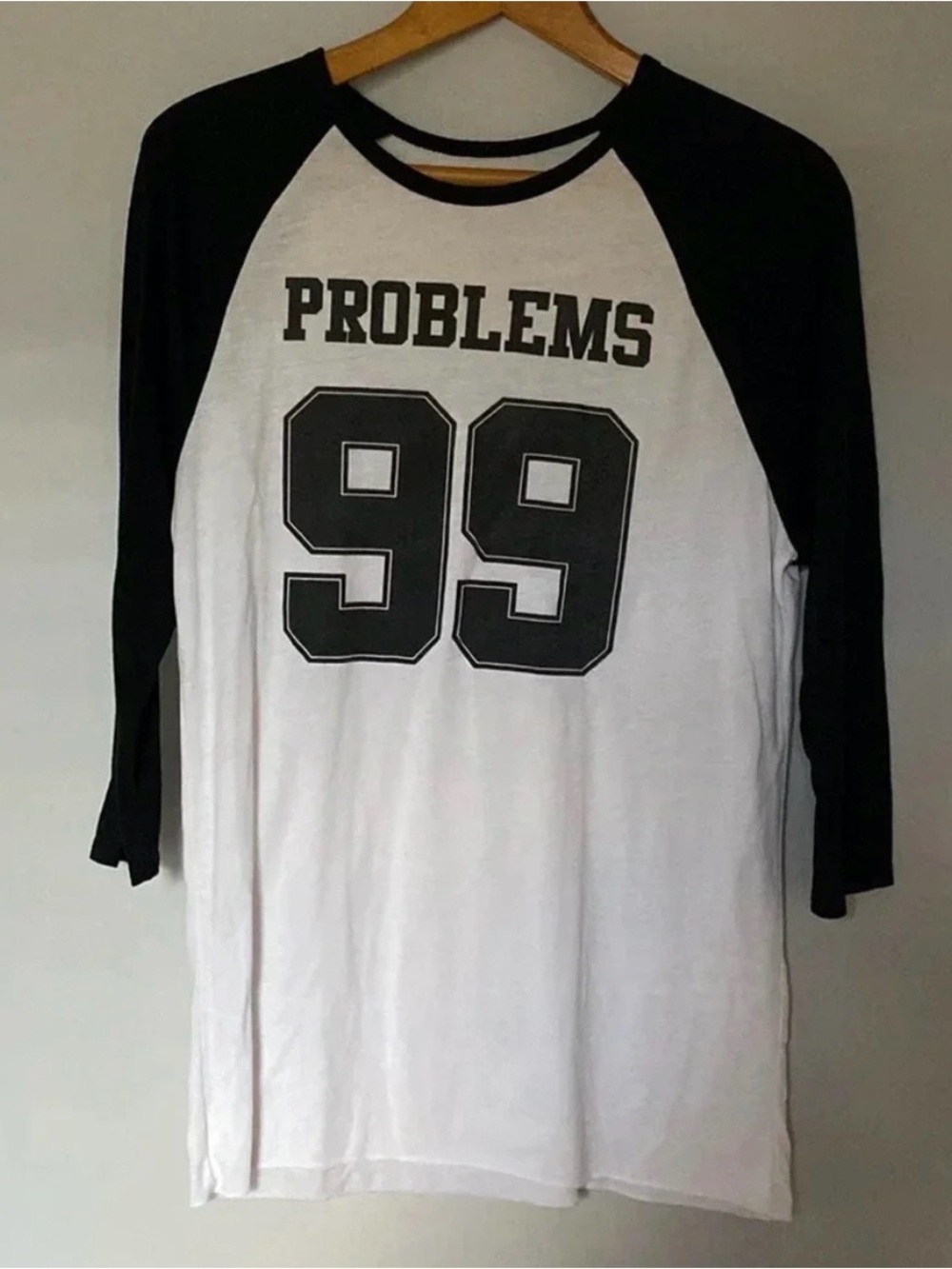 Empyre 99 Problems Black and White 3/4 Sleeve Top Size Medium